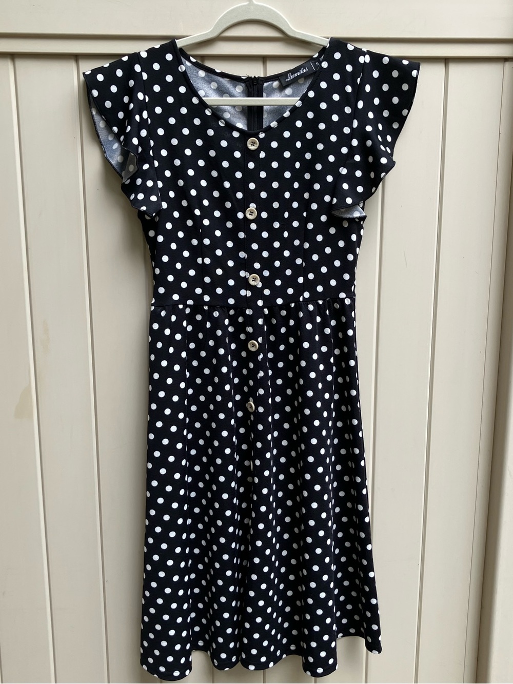 women's polka dot midi swing dress sz small rockabilly retro 50s swing vintage